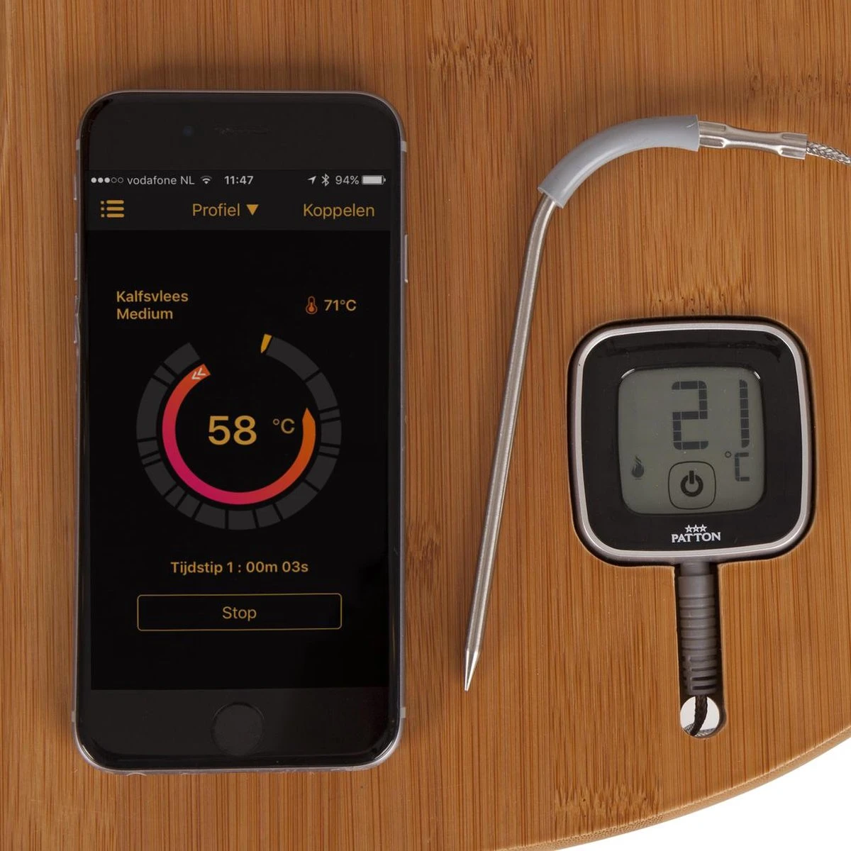 Patton Kamado Houtskool Barbecue - 18" - Grilloppervlak Ø 39 Cm - Met Bluetooth Thermometer - Groen 8 Patton Kamado Houtskool Barbecue - 18" - Grilloppervlak Ø 39 Cm - Met Bluetooth Thermometer - Groen - Afbeelding 8