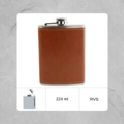 Orange85 Heupfles - Flacon - 224 Ml - Leatherlook - Bruin -Barbecues Verkoopwinkel 1200x1200 1155