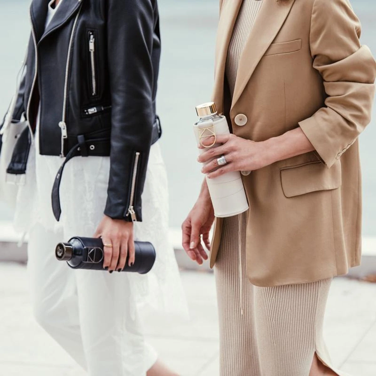 Equa Glazen Waterfles 750 Ml Mismatch Met Hoes - Beige 4 Equa Glazen Waterfles 750 Ml Mismatch Met Hoes - Beige - Afbeelding 4