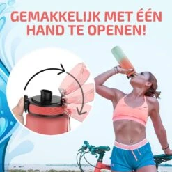 Lekro Waterfles Met Tijdmarkeringen - Motiverende Drinkfles Met Fruitfilter En Shake Bal/Shaker - 1 Liter - BPA Vrij - Roze/Blauw -Barbecues Verkoopwinkel 1200x1200 1203