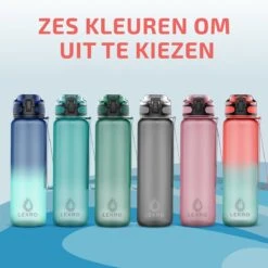 Lekro Waterfles Met Tijdmarkeringen - Motiverende Drinkfles Met Fruitfilter En Shake Bal/Shaker - 1 Liter - BPA Vrij - Roze/Blauw -Barbecues Verkoopwinkel 1200x1200 1209