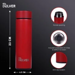 Pulver- Drinkfles - Smart - Temperatuur Meter - Dubbel Geïsoleerd - Drinkfles Kinderen & Volwassenen - Drinkflessen - Rood -Barbecues Verkoopwinkel 1200x1200 1211