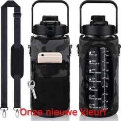 Merkloos Waterfles 2 Liter MET Sleeve Camo Zwart - Gratis Armband! - Waterfles Met Rietje -Drinkfles Met Rietje - Grote Waterfles - Bottle 2 Liter - Sportbidon - Sportfles Fitness - Waterkan - Gallon - Schenkfles - Waterflessen - Drinkbus -Barbecues Verkoopwinkel 1200x1200 1267