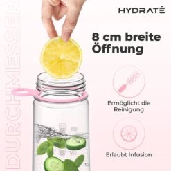 HYDRATE 900ml Drinkfles Met Tijdmarkeringen - Sport Waterfles Met Rietje, BPA-vrije Drinkfles Rietje Van Tritan Ideaal Voor Sportschool, Kantoor, Wandelen, Fitness, Sportfles (Zacht Roze) -Barbecues Verkoopwinkel 1200x1200 1290