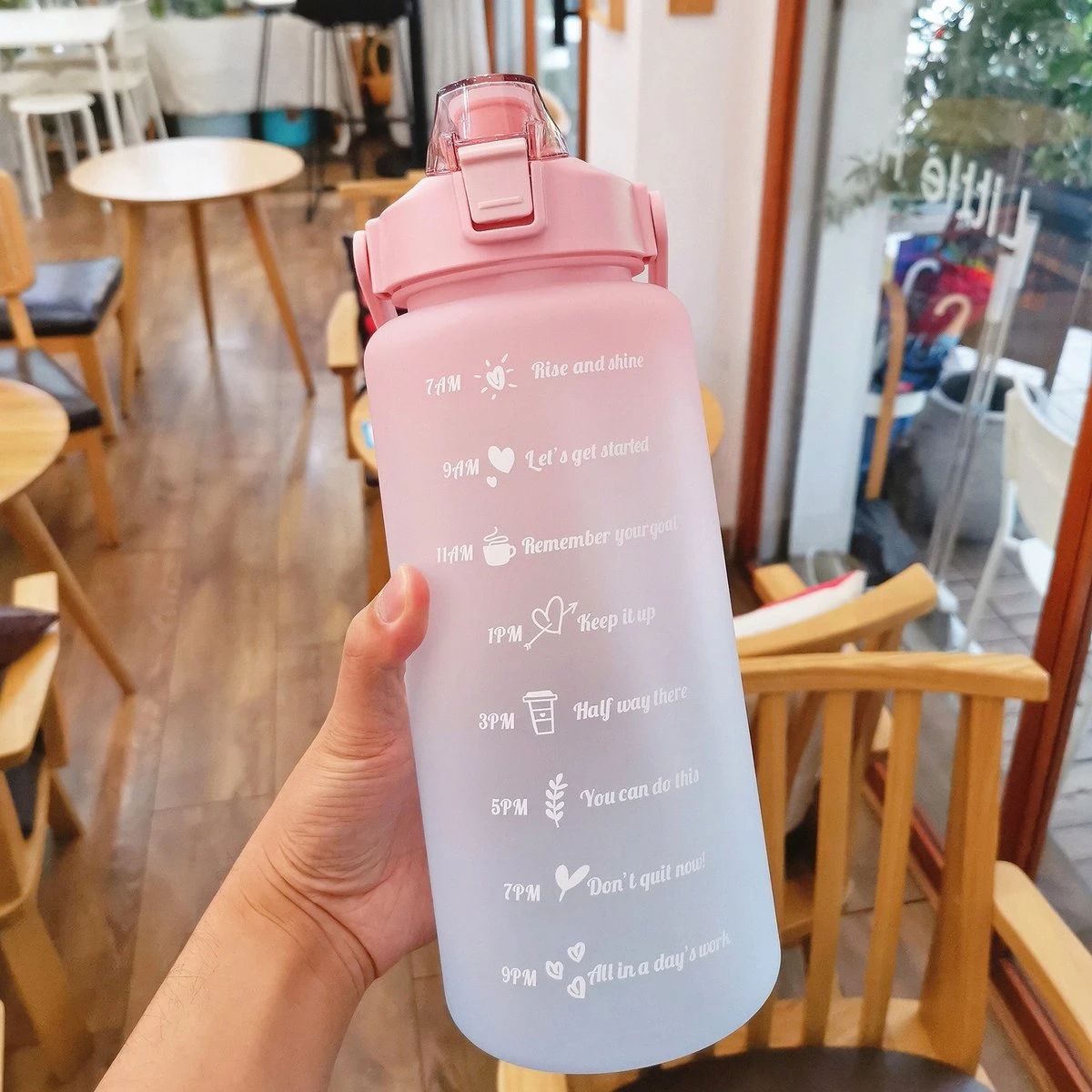 Merkloos Waterfles 2 Liter - Motivatie Waterfles - Waterfles Met Rietje - 2 Liter Waterfles - 2 Liter Drinkfles - Sportfles - Waterfles Met Tijdmarkering - 2 Liter 2 Merkloos Waterfles 2 Liter - Motivatie Waterfles - Waterfles Met Rietje - 2 Liter Waterfles - 2 Liter Drinkfles - Sportfles - Waterfles Met Tijdmarkering - 2 Liter - Afbeelding 2