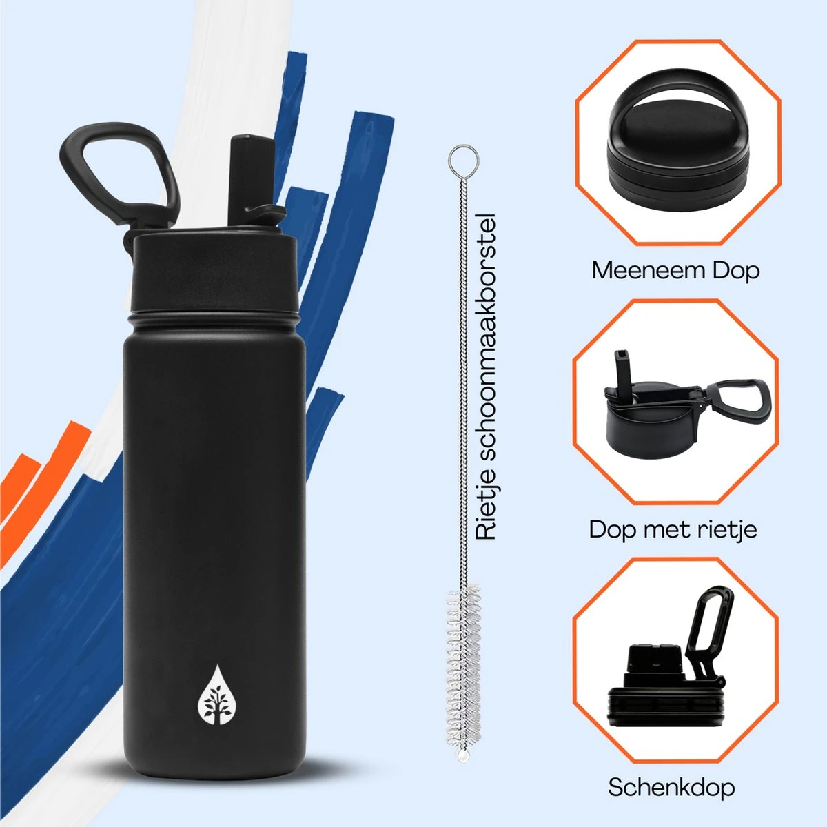 VANN Drinkfles 500 Ml Met Rietje Multifunctioneel - Waterfles Volwassenen - RVS Inclusief 3 Doppen - 24uur Koud/12 Uur Warm - Groen 6 VANN Drinkfles 500 Ml Met Rietje Multifunctioneel - Waterfles Volwassenen - RVS Inclusief 3 Doppen - 24uur Koud/12 Uur Warm - Groen - Afbeelding 6