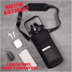 Merkloos Waterfles 2 Liter Zwart Transparant - Gratis Armband - Waterfles Met Rietje - Grote Waterfles - Sportbidon - Twee Liter Waterfles - Sportfles - Sportfles Fitness - Bottle 2 Liter- Drinkfles - Schenkfles - Zwart Transparant - Armbandje - Waterflessen -Barbecues Verkoopwinkel 1200x1200 1337