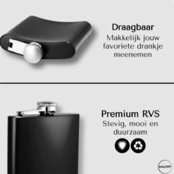 Malony® Luxe Heupfles - Veldfles - Flacon - Drinkfles - 180ML - RVS - Giftbox - Veiligheidssluiting - Zwart -Barbecues Verkoopwinkel 1200x1200 1365