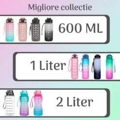 Migliore Drinkfles – Luxe Drinkfles Met Rietje – Waterfles 1 Liter – Water Bottle – Motivatie Waterfles Met Tijdmarkeringen - Ook In 600 Ml En 2 Liter -Barbecues Verkoopwinkel 1200x1200 1396