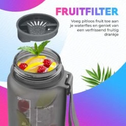 WODster Drinkfles Voor Kinderen En Volwassenen - 1 Liter - Waterfles Met Tijdmarkeringen En Fruit Filter - Bidon BPA Vrij - Grijs 12 WODster Drinkfles Voor Kinderen En Volwassenen - 1 Liter - Waterfles Met Tijdmarkeringen En Fruit Filter - Bidon BPA Vrij - Grijs -Barbecues Verkoopwinkel 1200x1200 1405