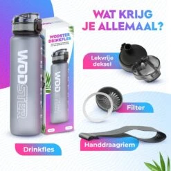 WODster Drinkfles Voor Kinderen En Volwassenen - 1 Liter - Waterfles Met Tijdmarkeringen En Fruit Filter - Bidon BPA Vrij - Grijs 13 WODster Drinkfles Voor Kinderen En Volwassenen - 1 Liter - Waterfles Met Tijdmarkeringen En Fruit Filter - Bidon BPA Vrij - Grijs -Barbecues Verkoopwinkel 1200x1200 1406