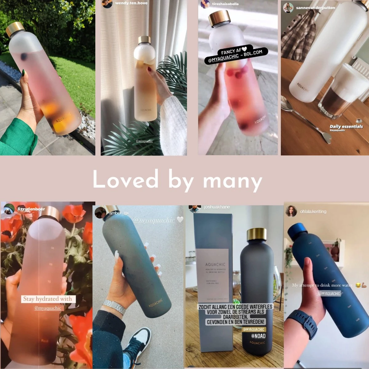 Aquachic - 1L Waterfles Met 2 Doppen En Tijdsmarkeringen - Lekvrij & Licht - Duurzaam - Nederlands Merk - Drink Fles / Bidon- Zwart 1 Liter 5 Aquachic - 1L Waterfles Met 2 Doppen En Tijdsmarkeringen - Lekvrij & Licht - Duurzaam - Nederlands Merk - Drink Fles / Bidon- Zwart 1 Liter - Afbeelding 5