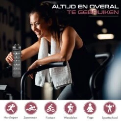 Gluxury Luxe Motivatie Waterfles - Nederlandse Tekst - Drinkfles Met Rietje - 1 Liter Drinkfles - Waterfles Met Tijdmarkering - Inc E-book - Zwart -Barbecues Verkoopwinkel 1200x1200 1483