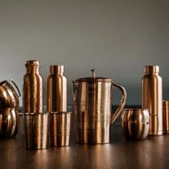 Puur Koperen Set: Fles (1 L) + 2 Bekers (300 Ml) Gehamerd -Barbecues Verkoopwinkel 1200x1200 1489