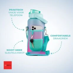 By Bresi - Waterfles 2 Liter MET Sleeve Groen/Paars - Gratis Armband - Waterfles Met Rietje -Drinkfles Met Rietje - Grote Waterfles - Bottle 2 Liter - Sportbidon - Sportfles Fitness - Waterkan - Gallon - Schenkfles - Waterflessen - Drinkbus -Barbecues Verkoopwinkel 1200x1200 1520