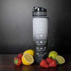Nimma® Motivatie Waterfles - 1 Liter Drinkfles - Met Tijdmarkeringen En Fruitfilter - Zwart Wit -Barbecues Verkoopwinkel 1200x1200 1529