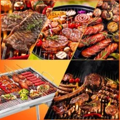Uten - Houtskoolbarbecue - Opvouwbare Barbecue - Houtskoolbarbecues - Draagbare Camping Barbecue - 430 Roestvrij Staal Grill BBQ - 5-10 Persoon Tuin Buitenfeest - Zilver -Barbecues Verkoopwinkel 1200x1200 175