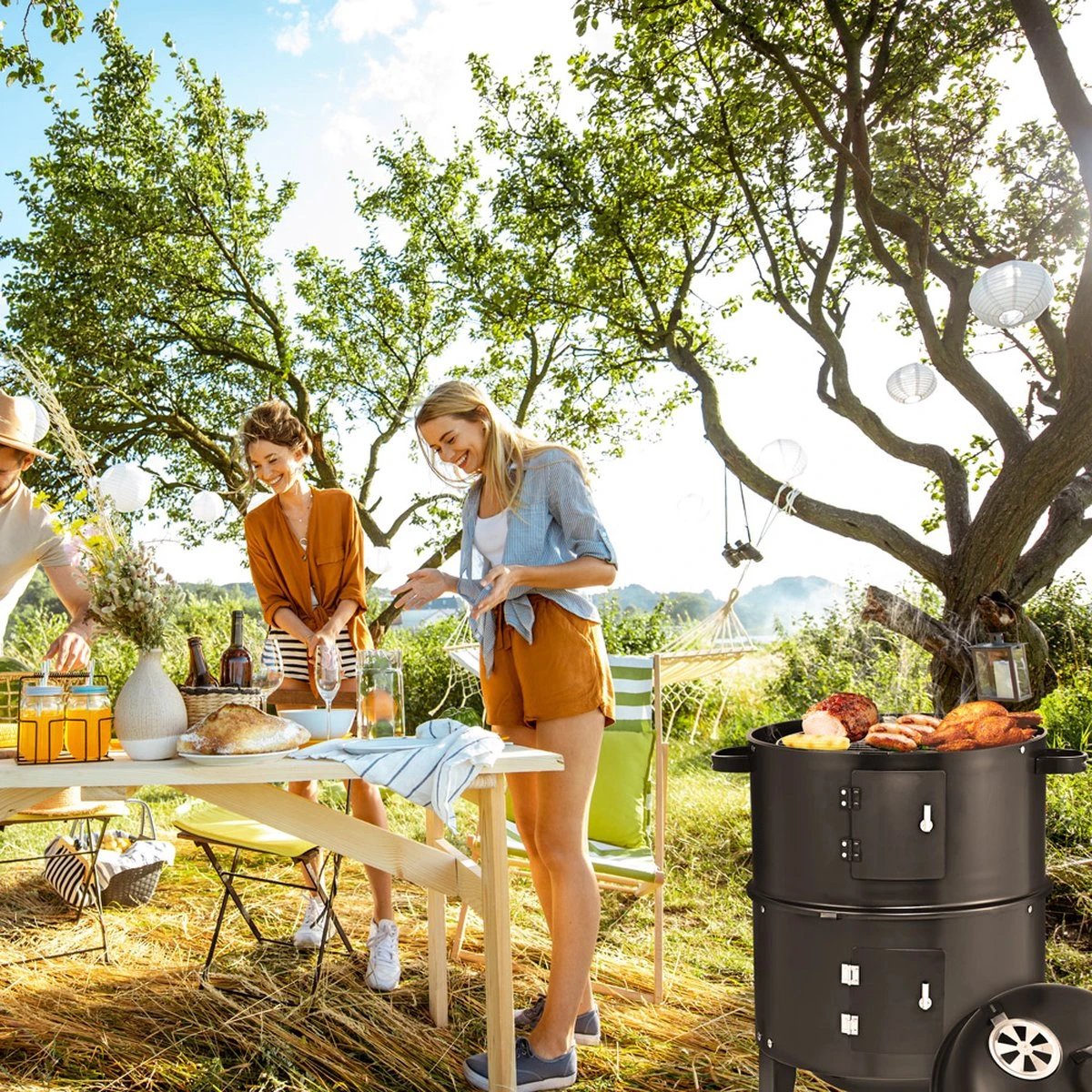 Merkloos Monzana Barbecue-ROKER-Grill-Oven 15 Merkloos Monzana Barbecue-ROKER-Grill-Oven - Afbeelding 15