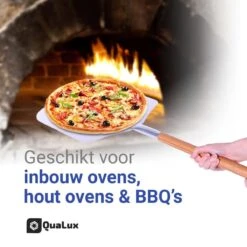 Qualux Pizzaschep Tweedelig – Pizzaschep Voor BBQ – Ophangbaar – Hout/rvs -Barbecues Verkoopwinkel 1200x1200 311
