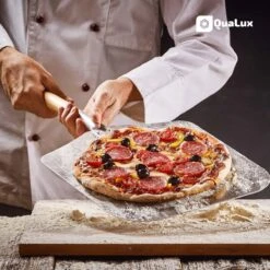 Qualux Pizzaschep Tweedelig – Pizzaschep Voor BBQ – Ophangbaar – Hout/rvs -Barbecues Verkoopwinkel 1200x1200 312