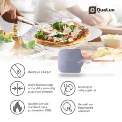 Qualux Pizzaschep Tweedelig – Pizzaschep Voor BBQ – Ophangbaar – Hout/rvs -Barbecues Verkoopwinkel 1200x1200 313