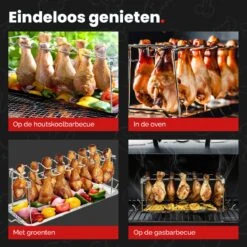 GrillX Kippenvleugelhouder - Kiphouder Voor BBQ & Oven - RVS - BBQ Accesoires -Barbecues Verkoopwinkel 1200x1200 338