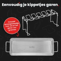 GrillX Kippenvleugelhouder - Kiphouder Voor BBQ & Oven - RVS - BBQ Accesoires -Barbecues Verkoopwinkel 1200x1200 339