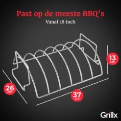 GrillX Sparerib Rek BBQ - Rib Rack Houder - Barbecue Spareribs Rek - BBQ Accesoires -Barbecues Verkoopwinkel 1200x1200 362