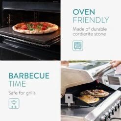 Navaris Pizzasteen XL Voor Oven En Barbecue - Rechthoekige Pizzaplaat 38 X 30 Cm - Inclusief Receptenboek - Keramisch Geglazuurd - Zwart -Barbecues Verkoopwinkel 1200x1200 384