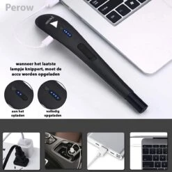 Oplaadbare Lange Elektrische Aansteker - Zwart - Duurzame Plasma Aansteker - Inclusief Cadeauverpakking - BBQ - Kaarsen -Barbecues Verkoopwinkel 1200x1200 446