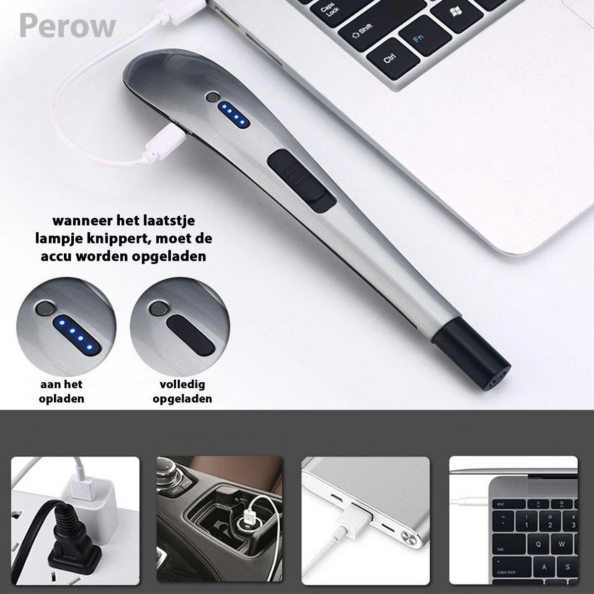 Oplaadbare Lange Elektrische Aansteker - Zilver - Duurzame Plasma Aansteker - Inclusief Cadeauverpakking - BBQ - Kaarsen 3 Oplaadbare Lange Elektrische Aansteker - Zilver - Duurzame Plasma Aansteker - Inclusief Cadeauverpakking - BBQ - Kaarsen - Afbeelding 3