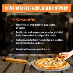 Inpro Pizzaschep RVS - Rond - Voor BBQ En Oven - Pizzaspatel - Taartschep - Houten Handvat - BBQ Gereedschap - Keukengerei - 30 Cm Diameter - Spatel -Barbecues Verkoopwinkel 1200x1200 579