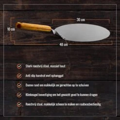 Inpro Pizzaschep RVS - Rond - Voor BBQ En Oven - Pizzaspatel - Taartschep - Houten Handvat - BBQ Gereedschap - Keukengerei - 30 Cm Diameter - Spatel -Barbecues Verkoopwinkel 1200x1200 581