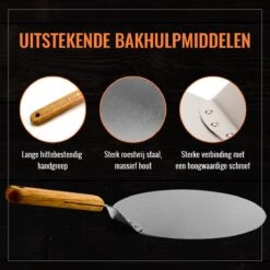 Inpro Pizzaschep RVS - Rond - Voor BBQ En Oven - Pizzaspatel - Taartschep - Houten Handvat - BBQ Gereedschap - Keukengerei - 30 Cm Diameter - Spatel -Barbecues Verkoopwinkel 1200x1200 582