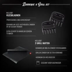Mountain Jack® 40-Delige Luxe BBQ Grill Accessoires Set In Roestvrij Staal – Barbecue Gereedschap – Tangenset, Vlees Thermometer, Vleestang, Borstel, Spiezen, Vleesmes, Vleesvork -Barbecues Verkoopwinkel 1200x1200 611