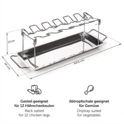 Blumtal BBQ Rek - Robuuste Roestvrijstalen Kippenpoot Rek - Voor 12 Poten - Kippengrillstandaard - Vaatwasmachinebestendig -Barbecues Verkoopwinkel 1200x1200 635