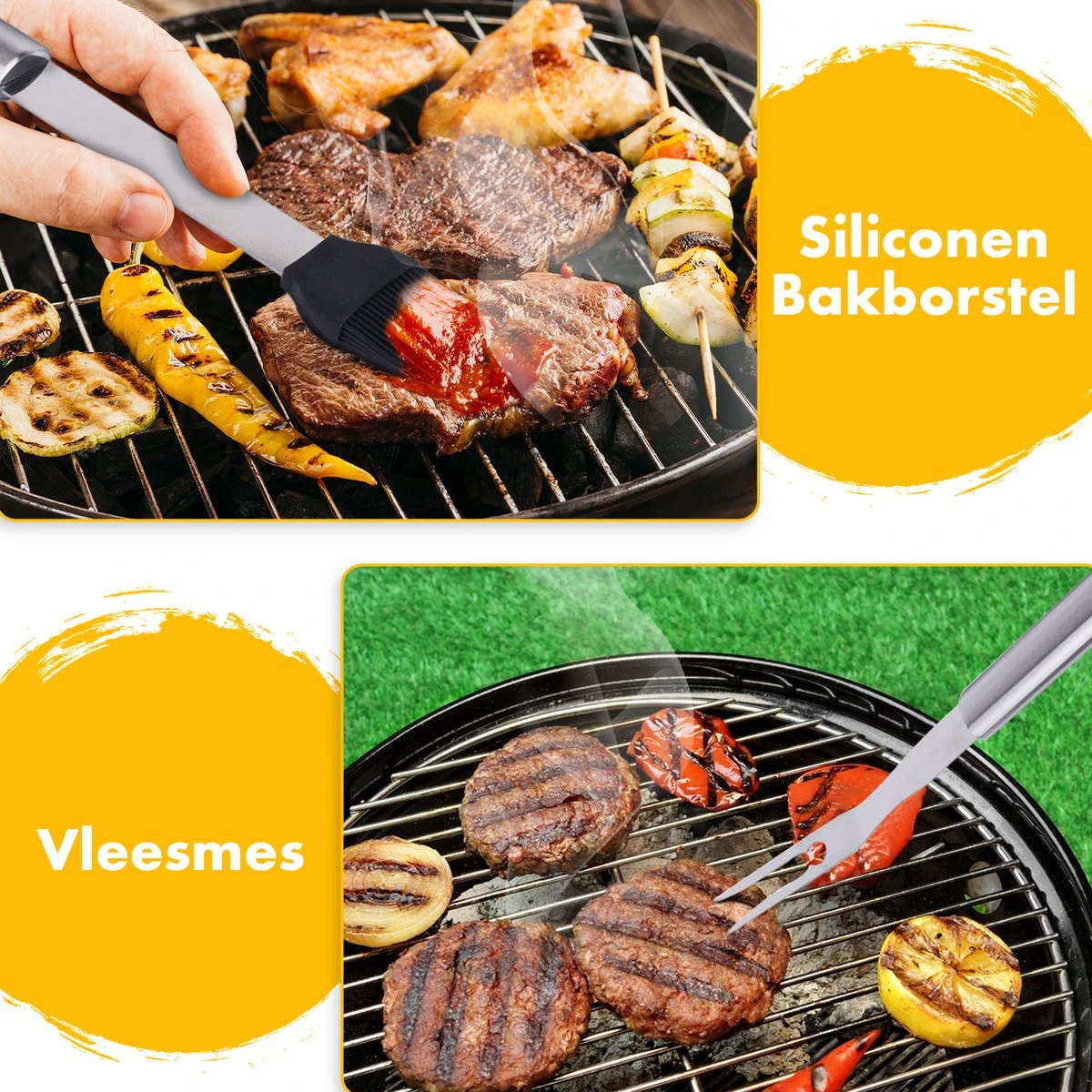BBQ Accesoires Set Gereedschap Tang Borstel Barbecue Kookgerei - 10 Delig 6 BBQ Accesoires Set Gereedschap Tang Borstel Barbecue Kookgerei - 10 Delig - Afbeelding 6