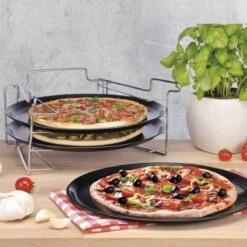 Merkloos Pizzaplaat Bakset Met 3 Bakplaten 16 X 31 Cm- Pizza Rek 3-delig - Pizzabakset Met Standaard/rek -Barbecues Verkoopwinkel 1200x1200 663