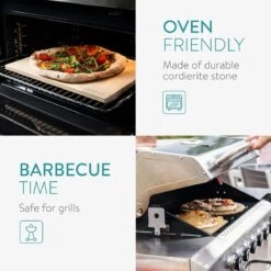 Navaris Pizzasteen XL Voor Oven En Barbecue - Rechthoekige Pizzaplaat 38 X 30 Cm - Inclusief Pizzaschep Met Extra Lang Handvat En Receptenboek -Barbecues Verkoopwinkel 1200x1200 726