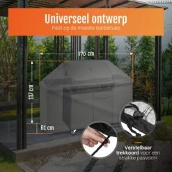 GrillX Barbecue Hoes - 170 X 61 X 117cm - BBQ Hoes Waterdicht - Beschermhoes Inclusief Trekkoord - BBQ Accesoires -Barbecues Verkoopwinkel 1200x1200 791