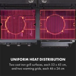 Klarstein Kingsville Double Barbecue - Houtskool- En Gasbarbecue - Smoker BBQ - Inclusief Deksels En Thermometer - Met 2 Roosters - Zwart -Barbecues Verkoopwinkel 1200x1200 83