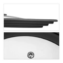 Relaxdays Glazen Deksel - 26-30 Cm - Voor Pannen - Pannendeksel - Universeel - Siliconen - Zwart -Barbecues Verkoopwinkel 1200x1200 890