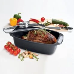 Alpina - Braadslede - Braadpan - Met Glazen Deksel - Aromaknop - 5,5 Liter - Zwart -Barbecues Verkoopwinkel 1200x1200 903
