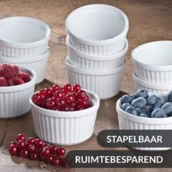 Chefarone Mini Ronde Ovenschalen - Mini Vormpjes Set Van 10 - Bakvormen Keramiek 200 ML - Crème Brulée Schaaltje - Wit -Barbecues Verkoopwinkel 1200x1200 914