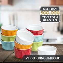 Chefarone Mini Ronde Ovenschalen - Mini Vormpjes Set Van 10 - Bakvormen Keramiek 200 ML - Crème Brulée Schaaltje - Multicolor -Barbecues Verkoopwinkel 1200x1200 959