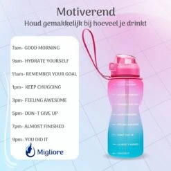 Migliore Waterfles 2 Liter- Luxe Drinkfles Met Rietje - 2 Liter - Water Bottle - Motivatie Waterfles Met Tijdmarkeringen - Grote - Gallon -Barbecues Verkoopwinkel 1200x1200 994