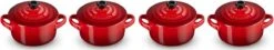 Le Creuset Aardewerken Mini Pannetjes Set Van 4 Stuks Kersenrood -Barbecues Verkoopwinkel 1200x220
