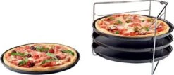 Pizza - Pizzarek - Pizza Oven - Zenker - Pizzabakset - 5 Delige Set Voor 4 Pizza's - Ø 28,5 Cm - Antiaanbaklaag Van ILAG® - Pizzaplaat - Pizza -Barbecues Verkoopwinkel 1200x519