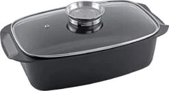 Alpina - Braadslede - Braadpan - Met Glazen Deksel - Aromaknop - 5,5 Liter - Zwart -Barbecues Verkoopwinkel 1200x647