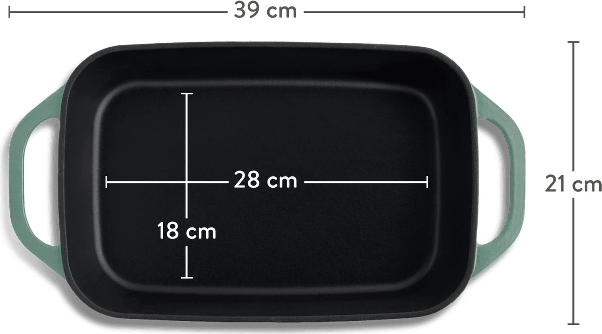 Springlane Gietijzer Ovenschaal Mint - 39,2 X 21,2 Cm, 4 L 9 Springlane Gietijzer Ovenschaal Mint - 39,2 X 21,2 Cm, 4 L - Afbeelding 9